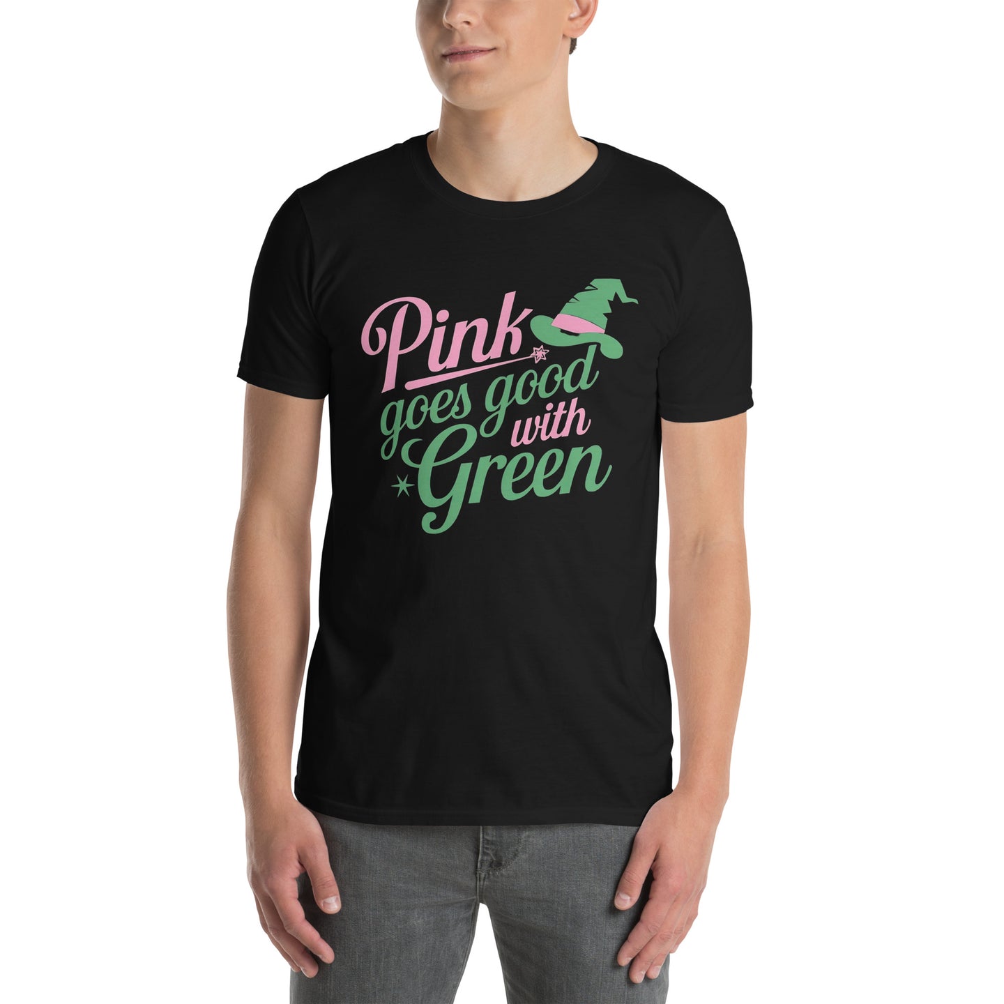 Pink and Green T-Shirt - Soft & Durable Cotton Tee - Cuccico Design