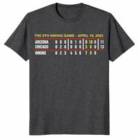 baseball fan 8th inning game shirt April 18 2025 Arizona Chicago on dark heather grey