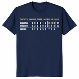8th inning game shirt April 18 2025 Arizona Chicago on navy