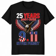 9/11 25th anniversary shirt in black