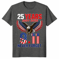 9/11 25th anniversary shirt in dark heather