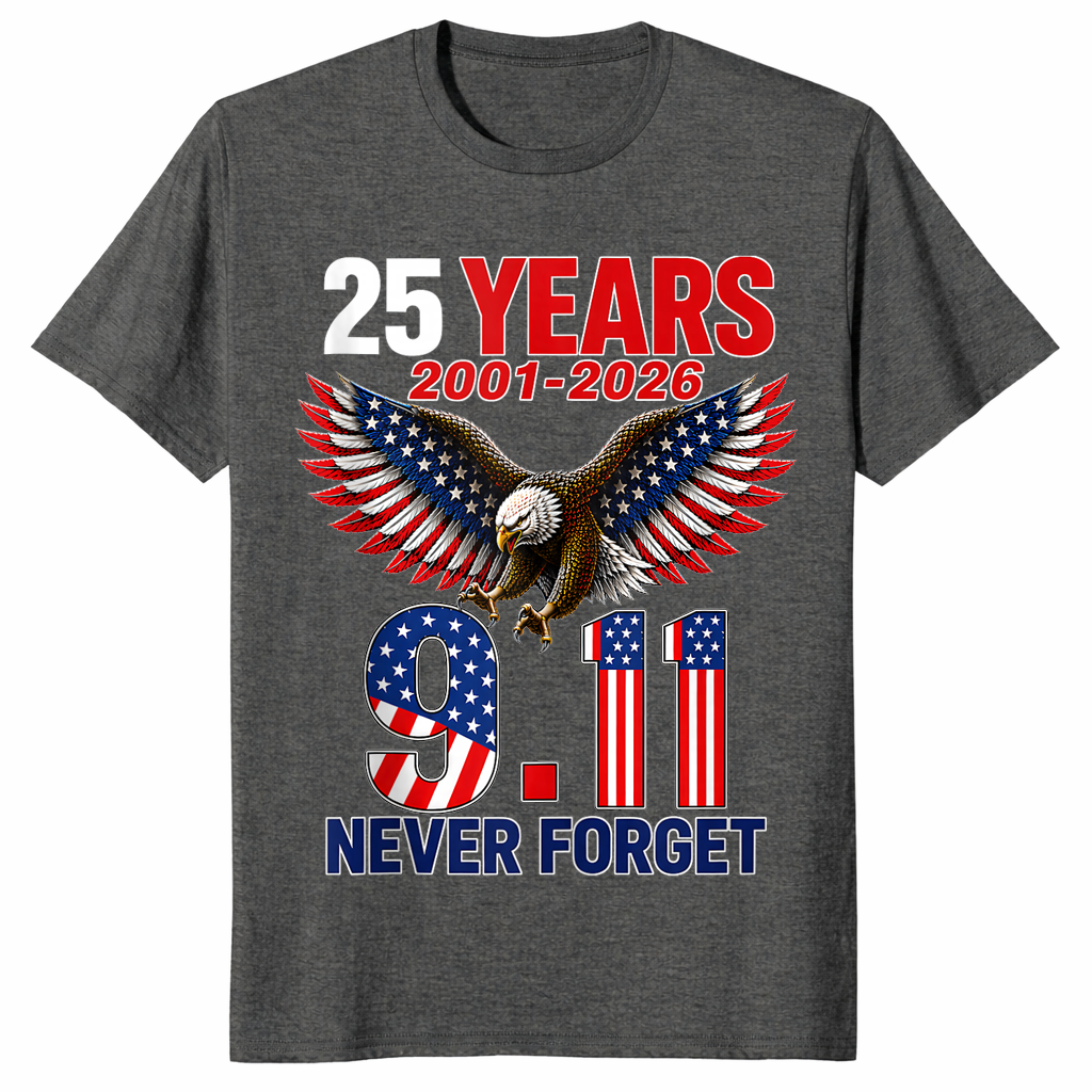 9/11 25th anniversary shirt in dark heather