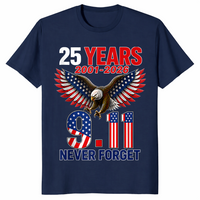 9/11 25th anniversary shirt in navy