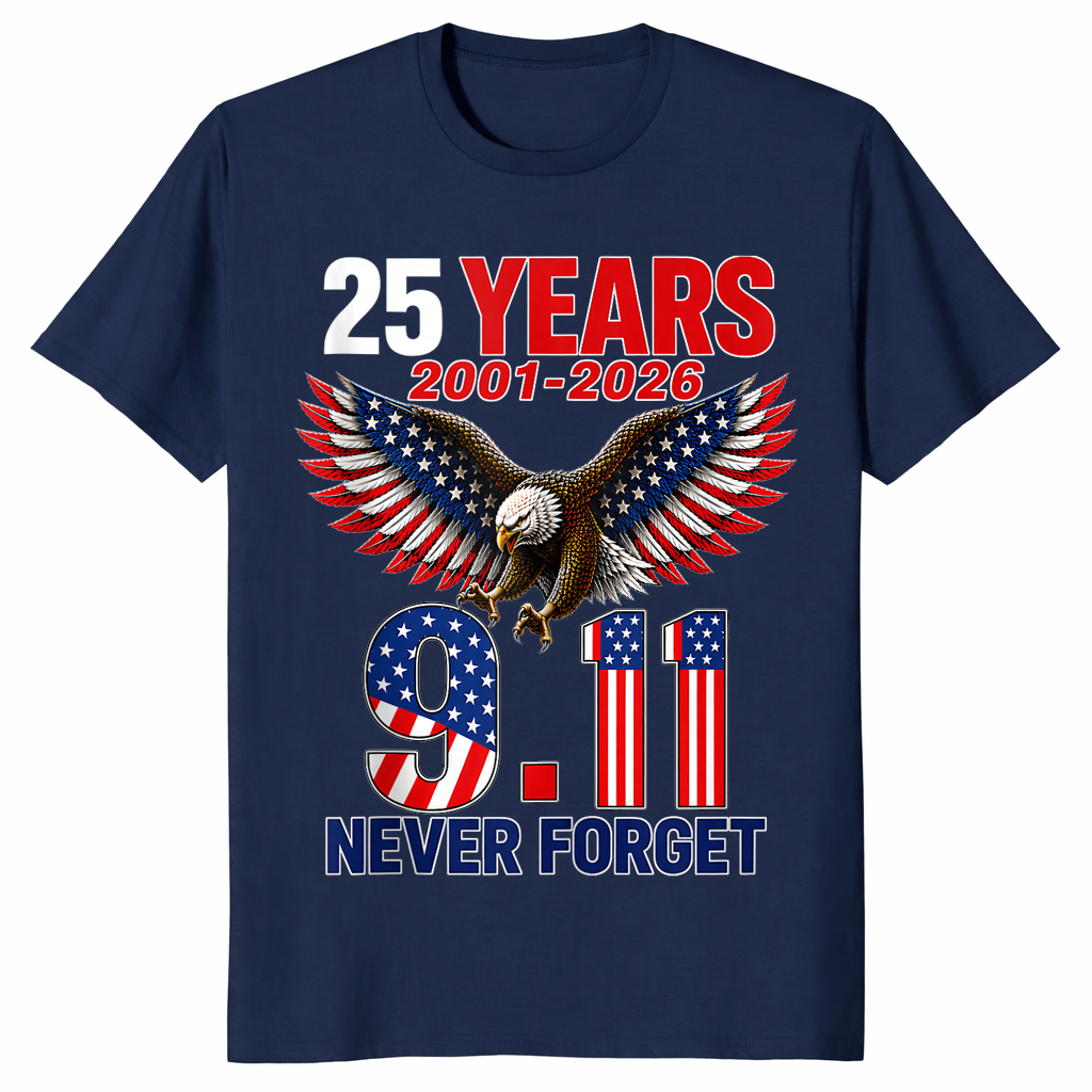 9/11 25th anniversary shirt in navy