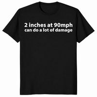90 mph damage shirt in black, front view
