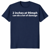 90 mph damage shirt in navy, front view