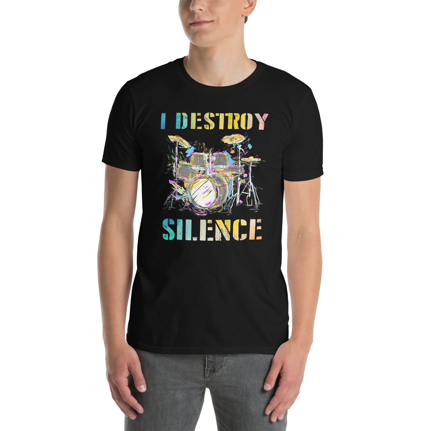 I Destroy Silence Drummer T-Shirt | Musician Gift - Cuccico Design