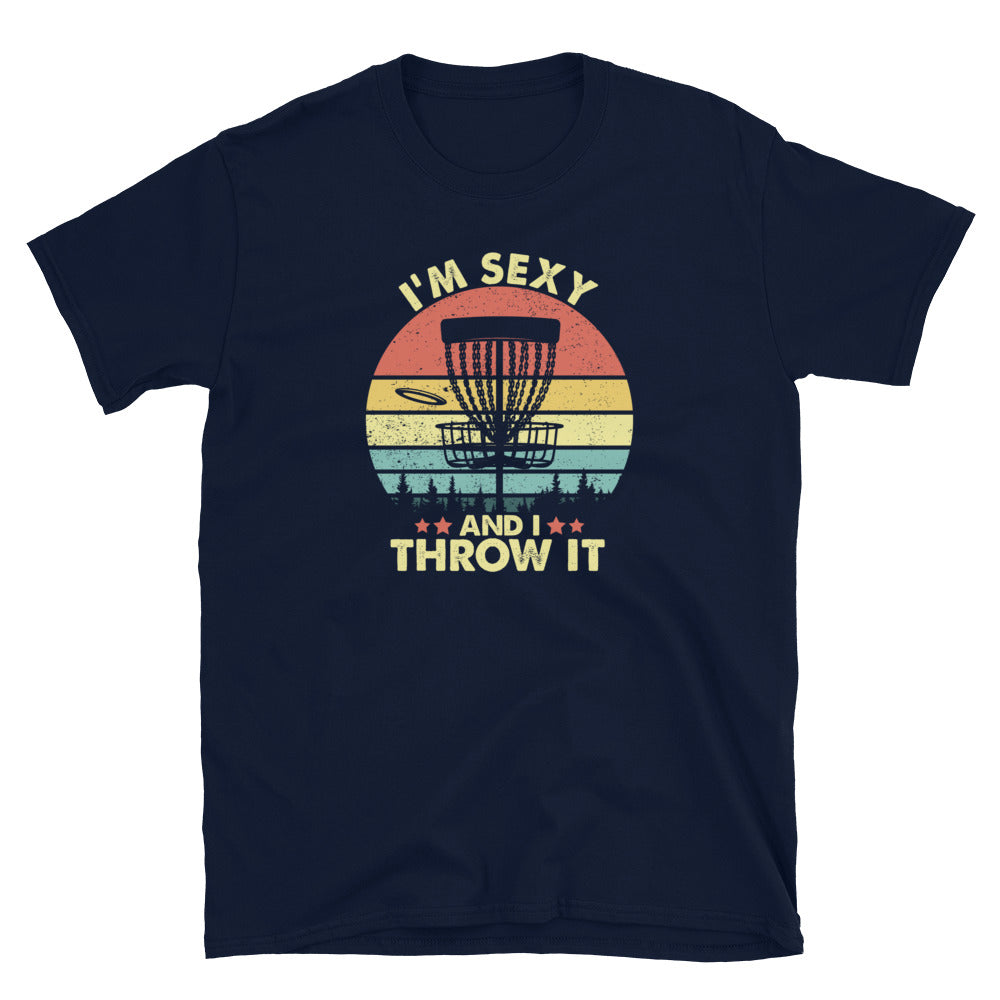 Funny 'Sexy I Throw It' Disc Golf T-Shirt | Vintage Style - Cuccico Design