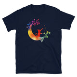 Cat Moon Flower Art Unisex T-Shirt | Nature Design - Cuccico Design
