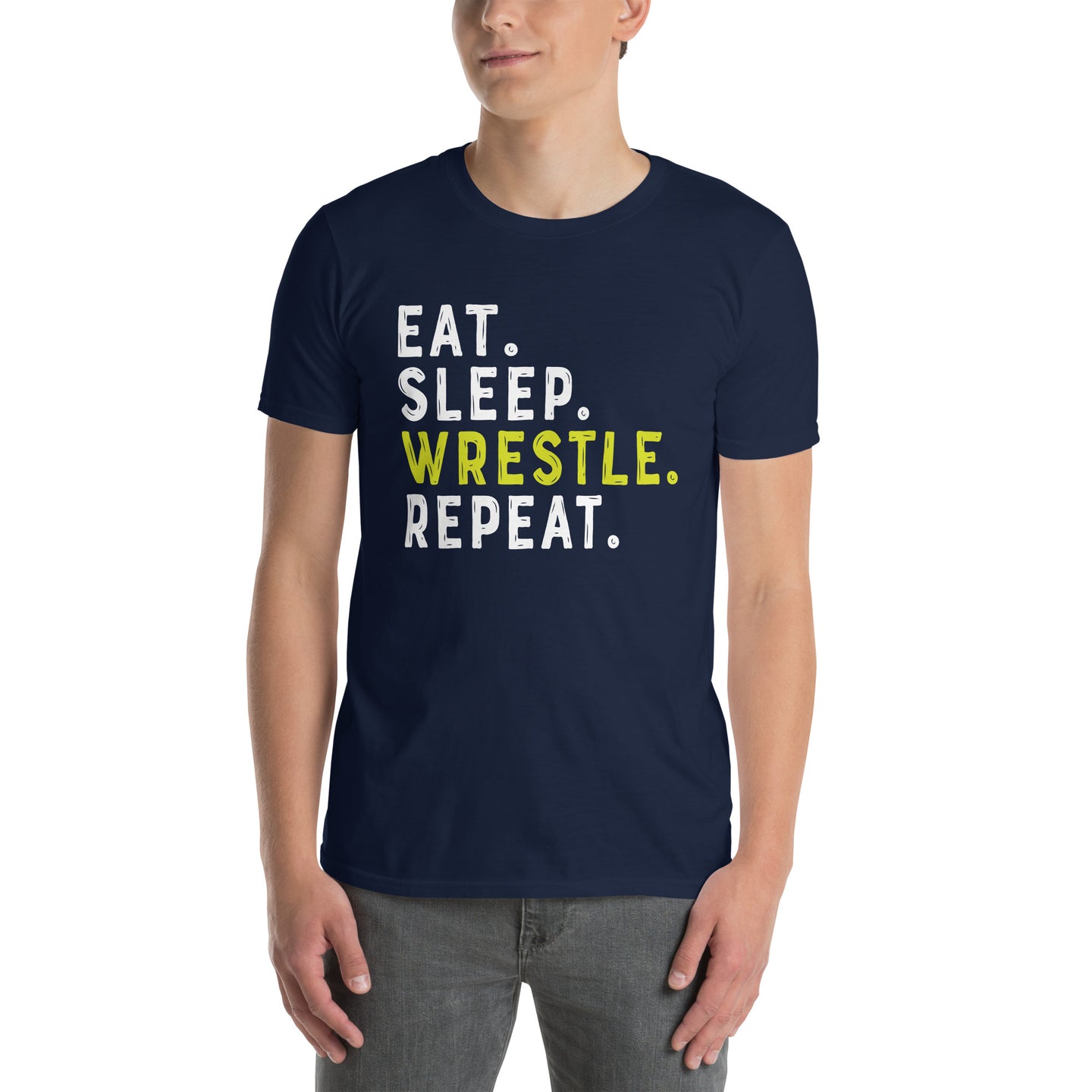 Eat Sleep Wrestle Repeat Wrestling T-Shirt Gift - Cuccico Design