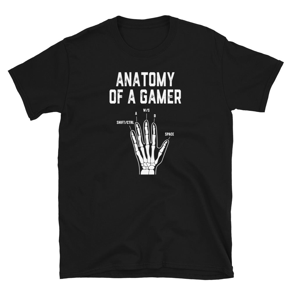Gamer T-Shirt: Skeleton Hand WASD Design - Cuccico Design