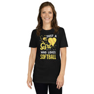 Just A Girl Who Loves Softball T-Shirt - Cute Gift - Cuccico Design