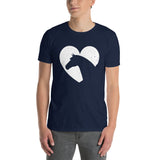 Heart Horse Silhouette T-Shirt | Equestrian Rider Tee - Cuccico Design