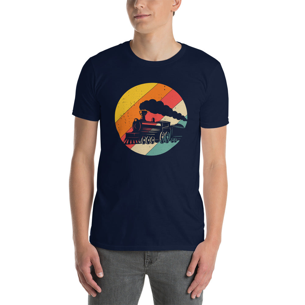 Vintage Train T-Shirt | Retro Sunset Railroad Gift - Cuccico Design