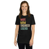Wife Mom Engineer T-Shirt - Legend Gift for Her - Cuccico Design