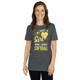 Just A Girl Who Loves Softball T-Shirt - Cute Gift - Cuccico Design