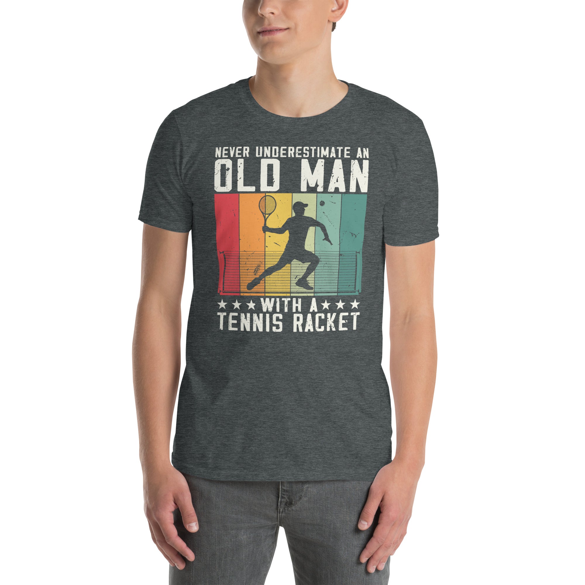 Tennis T-Shirt: Never Underestimate An Old Man - Cuccico Design