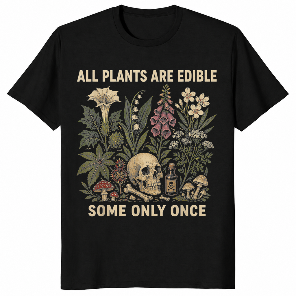 All Plants Are Edible T-Shirt in Black