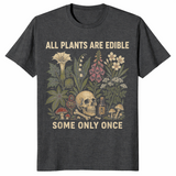 All Plants Are Edible T-Shirt in Dark Heather Grey