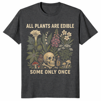 All Plants Are Edible T-Shirt in Dark Heather Grey
