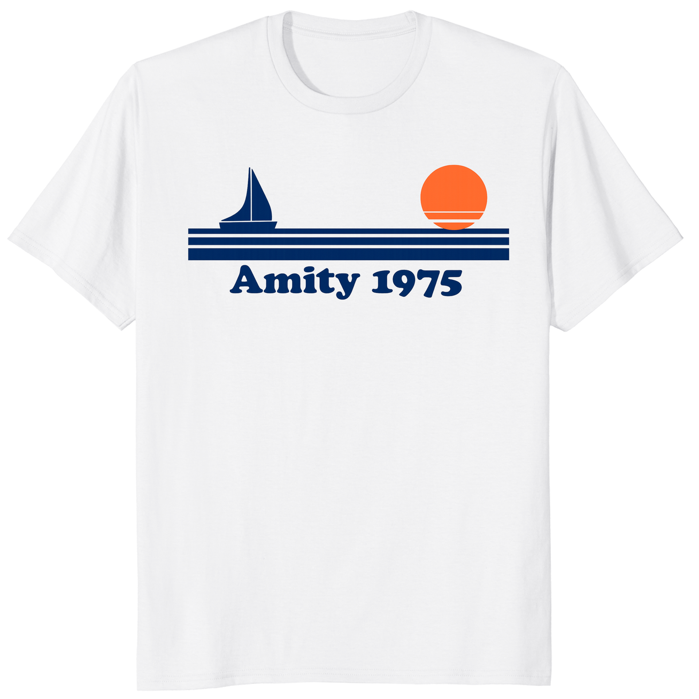 White Amity 1975 movie parody shirt by Cuccico