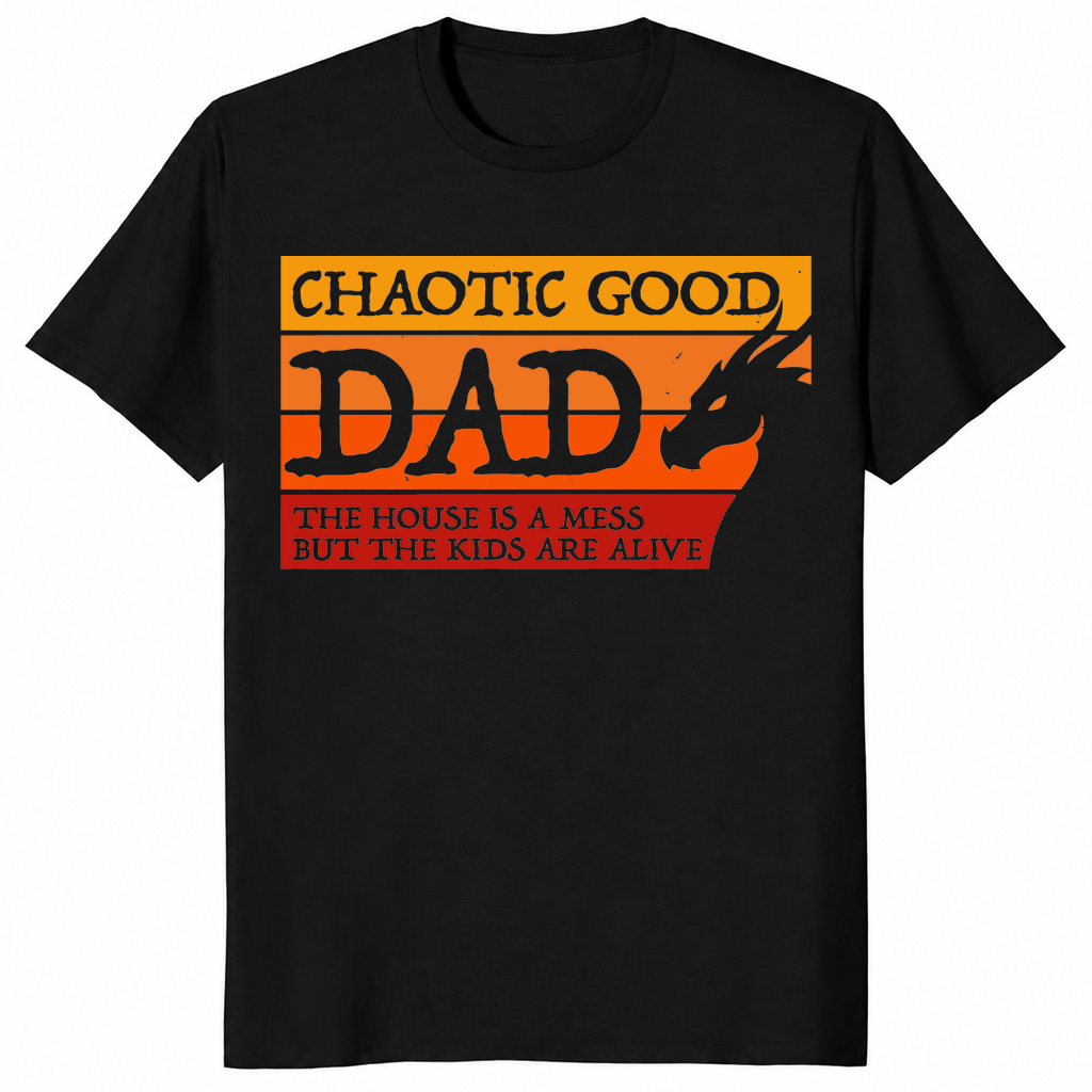 Father's Day 2026 Chaotic Good Dad Funny Gamer T-Shirt Gift Idea | Cuccico