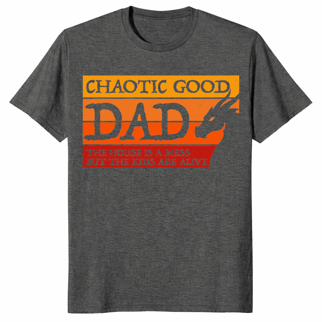 Father's Day 2026 Chaotic Good Dad Funny Gamer T-Shirt Gift Idea | Cuccico