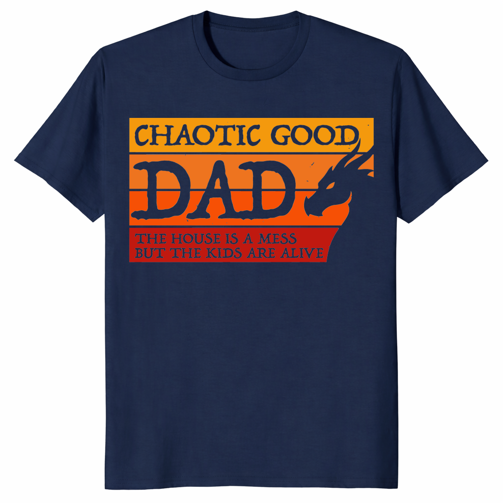 Father's Day 2026 Chaotic Good Dad Funny Gamer T-Shirt Gift Idea | Cuccico