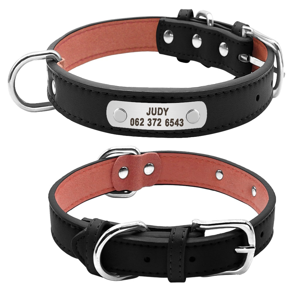 Customizable PU Leather Dog Collar - YourCatBackpack.Co
