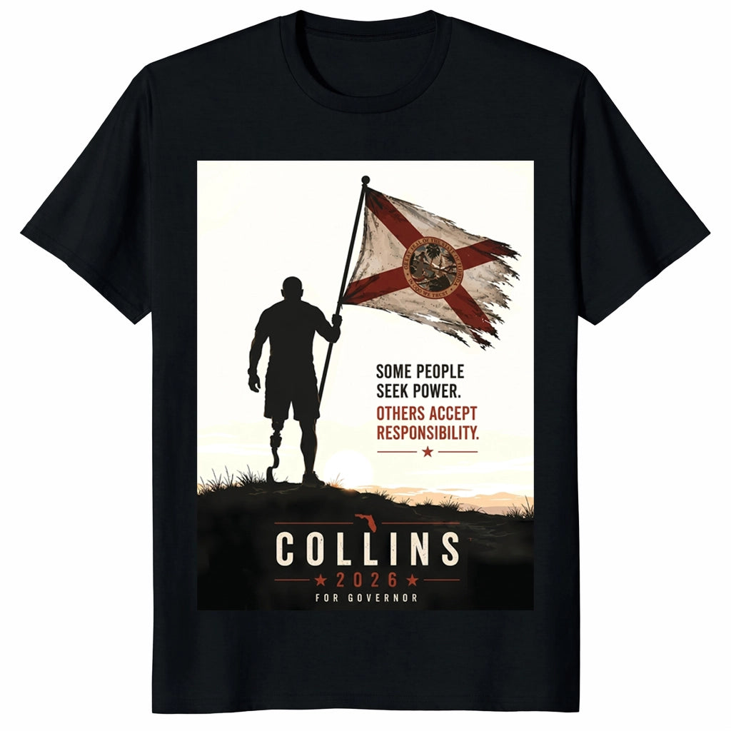 Jay Collins For Florida Governor 2026 Campaign Graphic T-Shirt | Cuccico