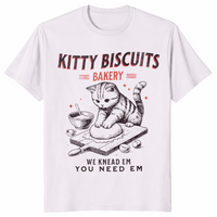 Kitty Biscuits Bakery T-Shirt | Funny Cat Kneading Meme Gift Tee | Cuccico
