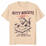 Kitty Biscuits Bakery T-Shirt | Funny Cat Kneading Meme Gift Tee | Cuccico