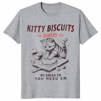 Kitty Biscuits Bakery T-Shirt | Funny Cat Kneading Meme Gift Tee | Cuccico