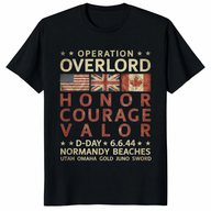 Day shirt blackOperation Overlord D-Day shirt in black – honor courage valor WWII tee