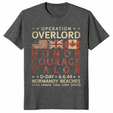 Operation Overlord D-Day shirt in dark heather – honor courage valor WWII tee