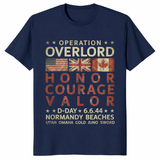 Operation Overlord D-Day shirt in navy – honor courage valor WWII tee