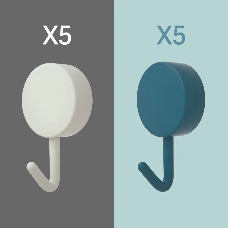 10 Pack Self-Adhesive Hooks - Strong Wall Hooks No Drilling