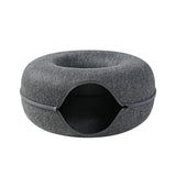 Premium Donut Cat Bed & Interactive Cat Tunnel Combo - YourCatBackpack.Co