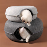 Premium Donut Cat Bed & Interactive Cat Tunnel Combo - YourCatBackpack.Co