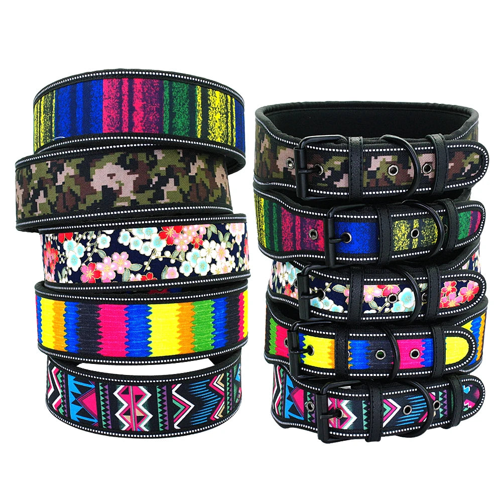 Collier pour chien en nylon élégant et réfléchissant pour petites et grandes races