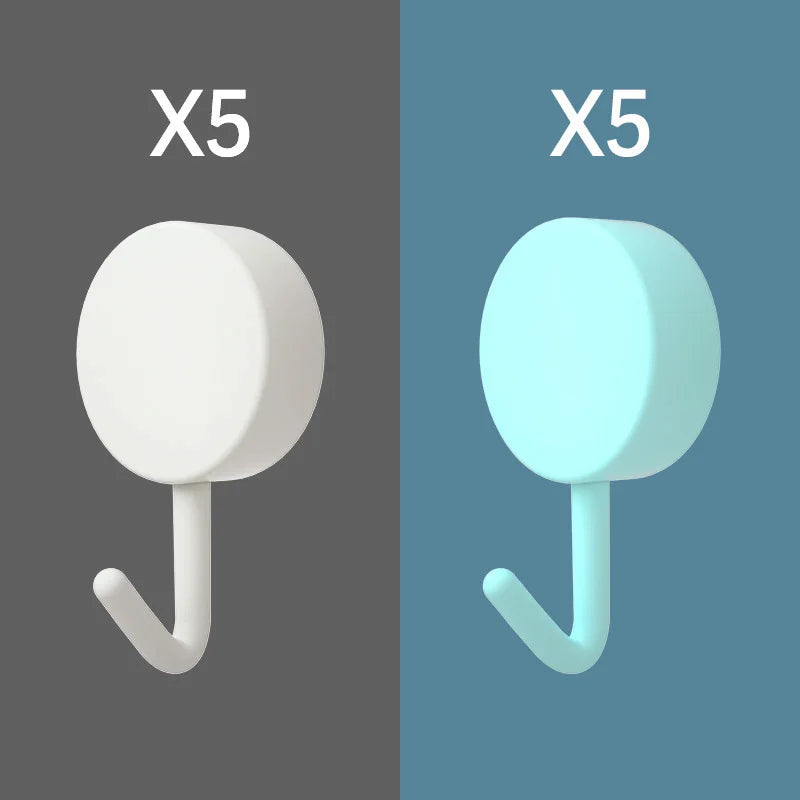 10 Pack Self-Adhesive Hooks - Strong Wall Hooks No Drilling