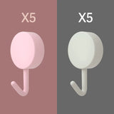 10 Pack Self-Adhesive Hooks - Strong Wall Hooks No Drilling