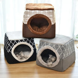 3-in-1 Warm Pet Dog Cat Bed – Cozy Nest and Sleeping Pad for Winter Comfort
