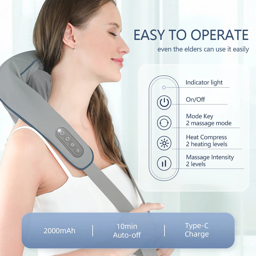 Wireless Neck & Back Massager - Relax & Relieve Pain