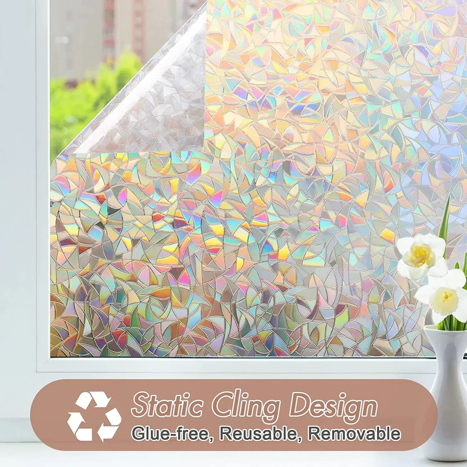 Rainbow Window Film: Static Cling Privacy Film