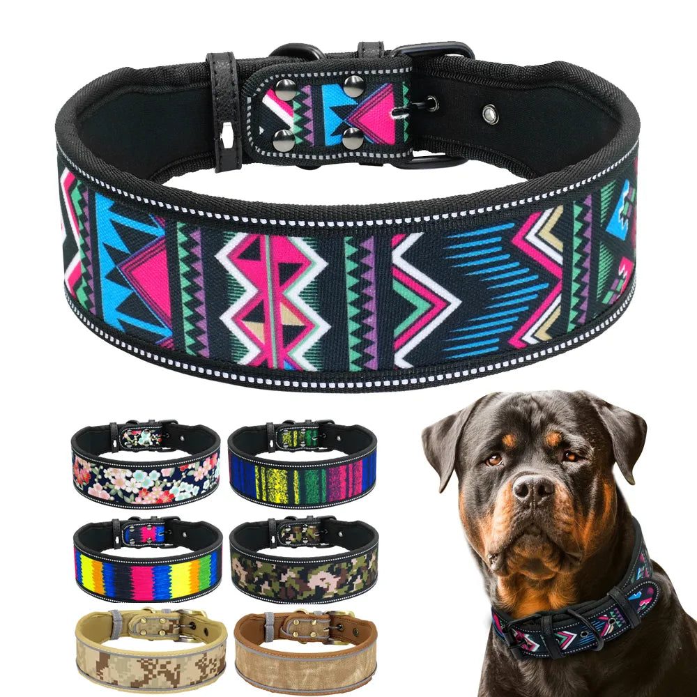 Collier pour chien en nylon élégant et réfléchissant pour petites et grandes races