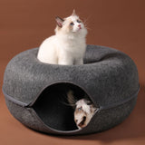 Premium Donut Cat Bed & Interactive Cat Tunnel Combo - YourCatBackpack.Co