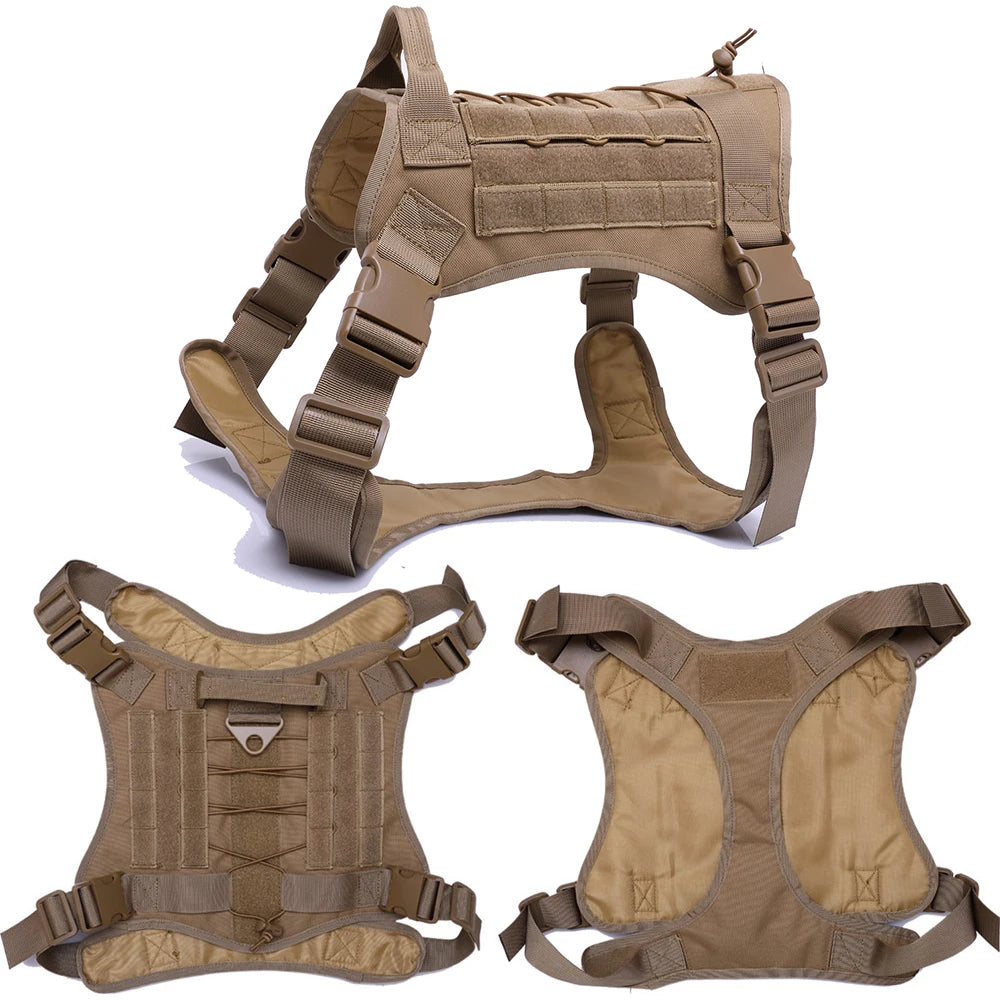 Ensemble harnais et laisse tactiques militaires pour chiens, pour l'entraînement du berger allemand K9