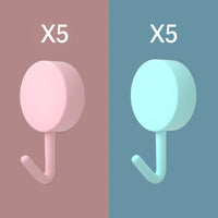 10 Pack Self-Adhesive Hooks - Strong Wall Hooks No Drilling