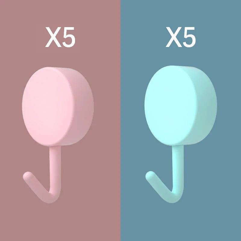 10 Pack Self-Adhesive Hooks - Strong Wall Hooks No Drilling